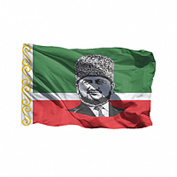 Чеченский флаг Ахмат - сила с портретом Кадырова